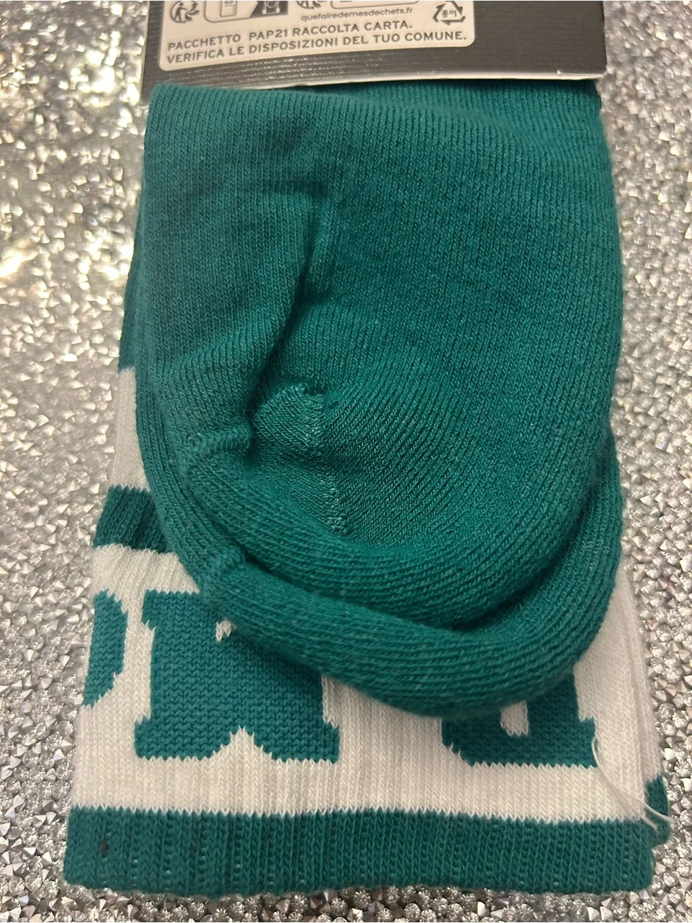 Dr. Martens Green & White Ribbed Crew Socks